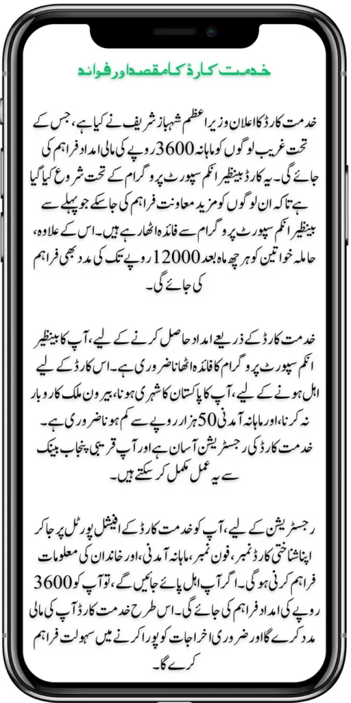 PM Pakistan Khidmat Card 3600 Rupees Per Month For Help